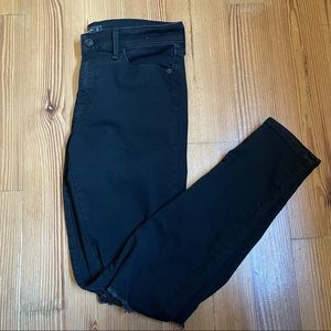 Abercrombie & Fitch black distressed straight leg pants SIZE 4L